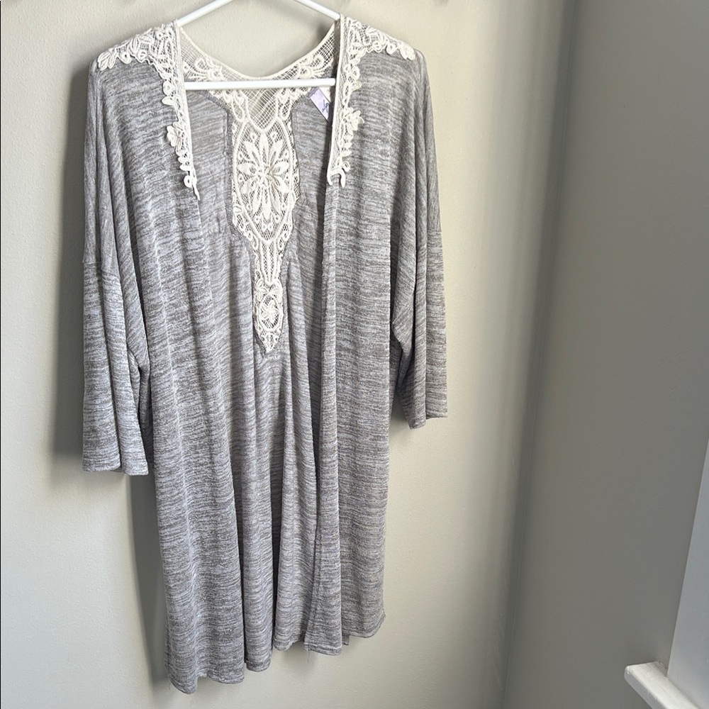 Alya Gray Knit Kimono